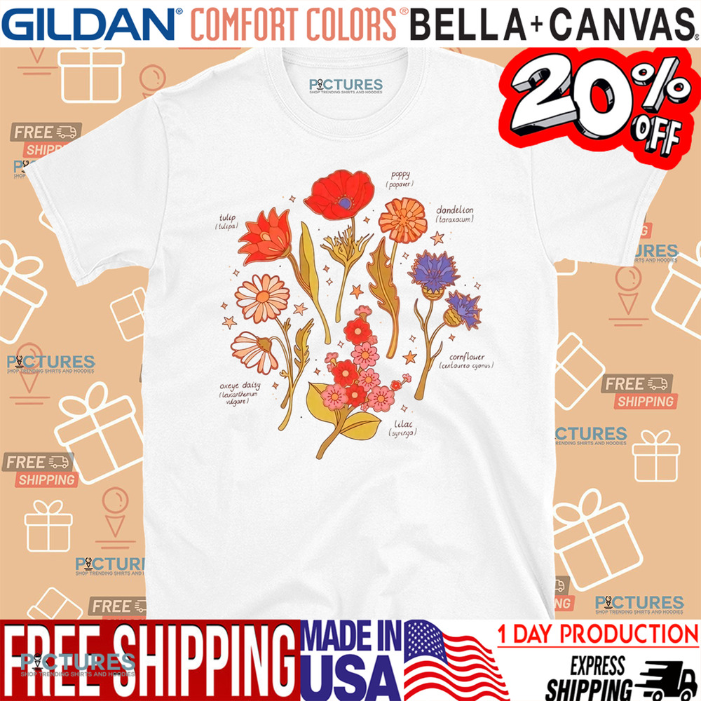 Botanical Revival Tulip Poppy Shirt