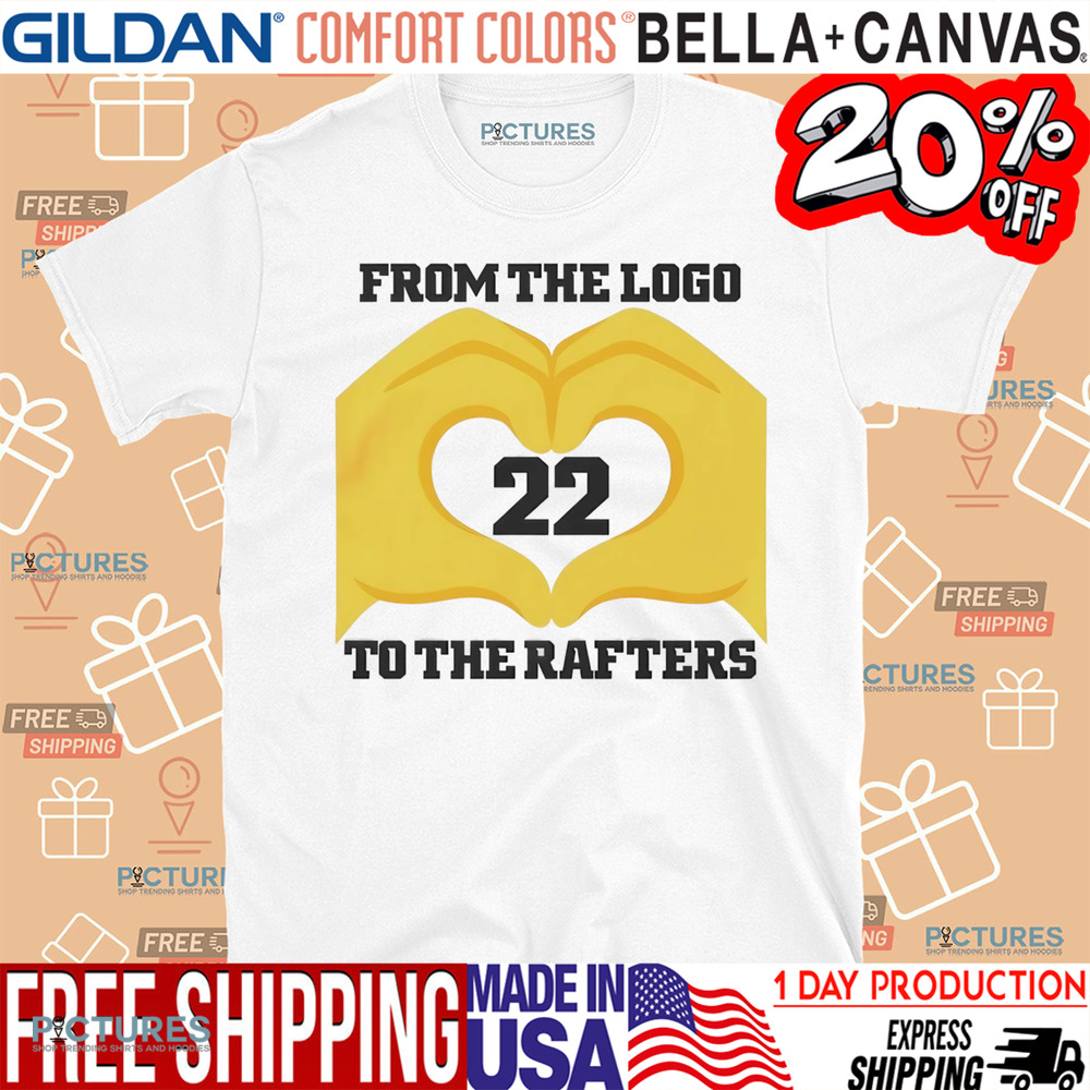 Caitlin Clark from the logo to the rafters hand 22 shirt