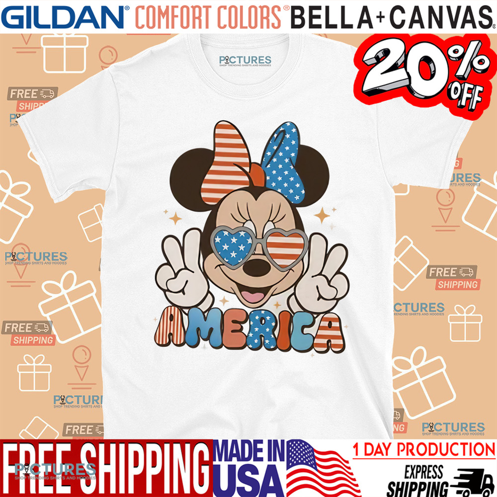 Disney Mickey Mouse American Flag July 4th Shirt
