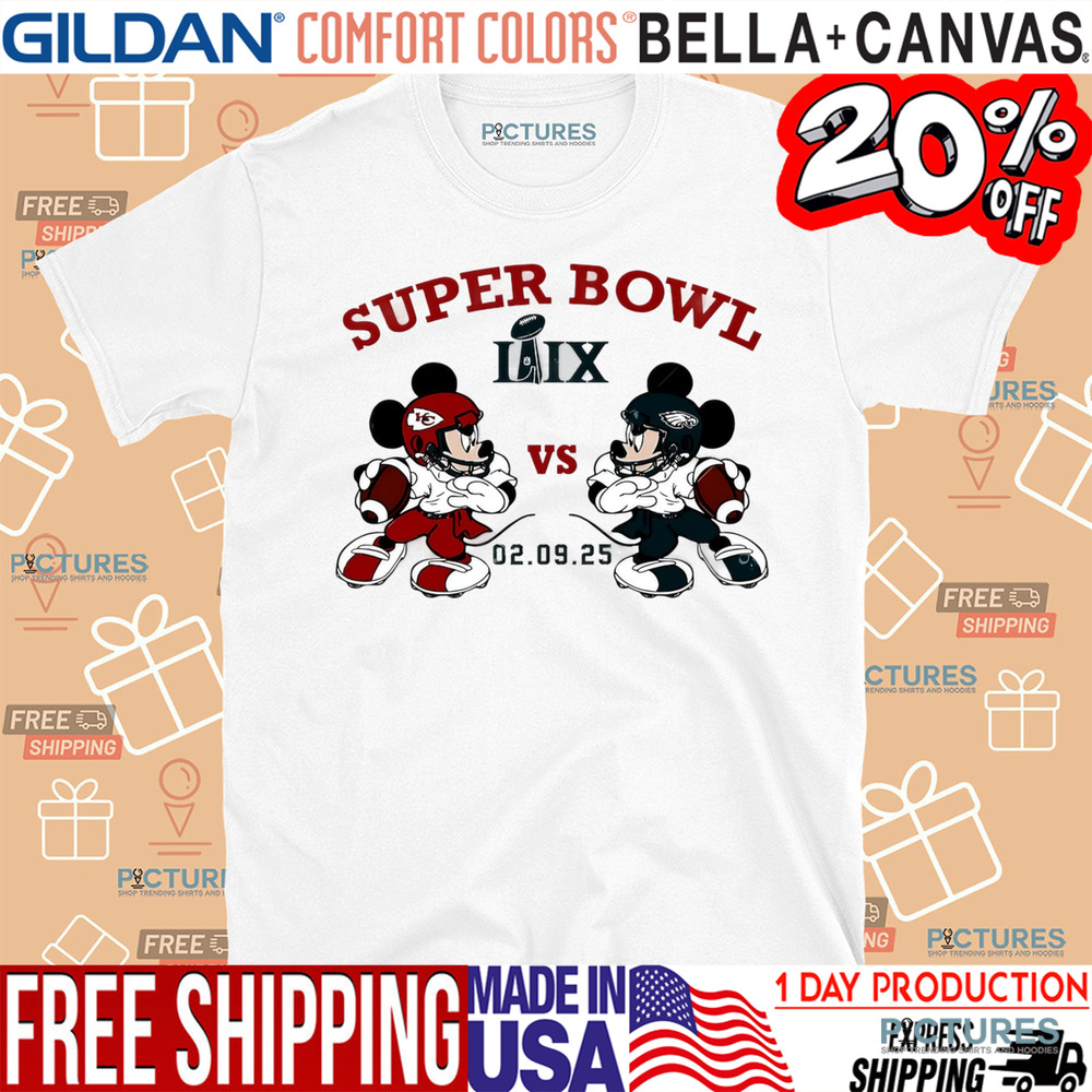 Eagles vs Chiefs Mickey Mouse Super Bowl LIX 2025 shirt