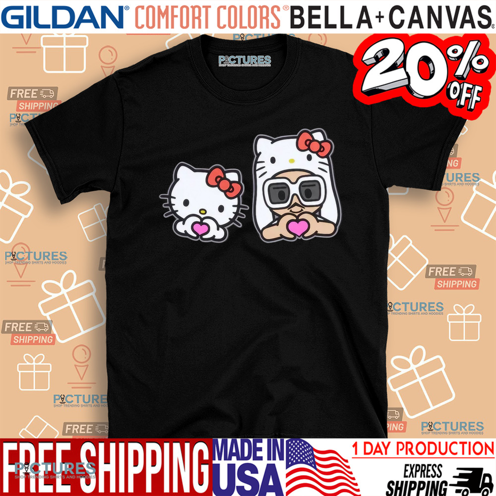 Hello Kitty and Bruno Mars Heart Hands Shirt