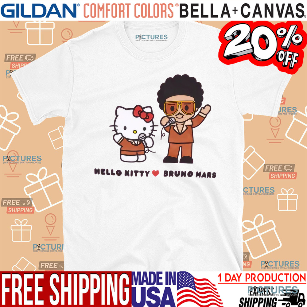 Hello Kitty and Bruno Mars Mic Wave Shirt