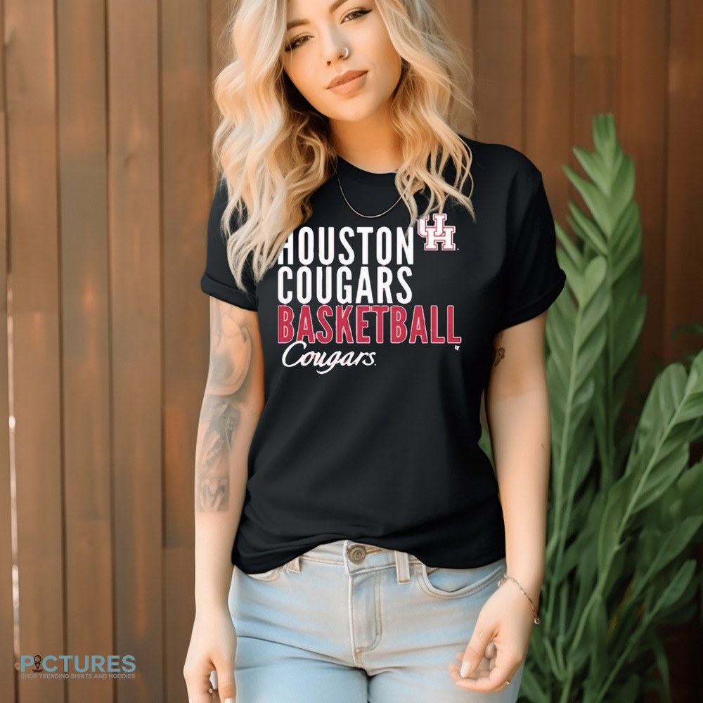 Houston Cougars Basketball Cougars Text Overlay Shirt Houston Cougars Basketball Cougars Text Overlay Shirt