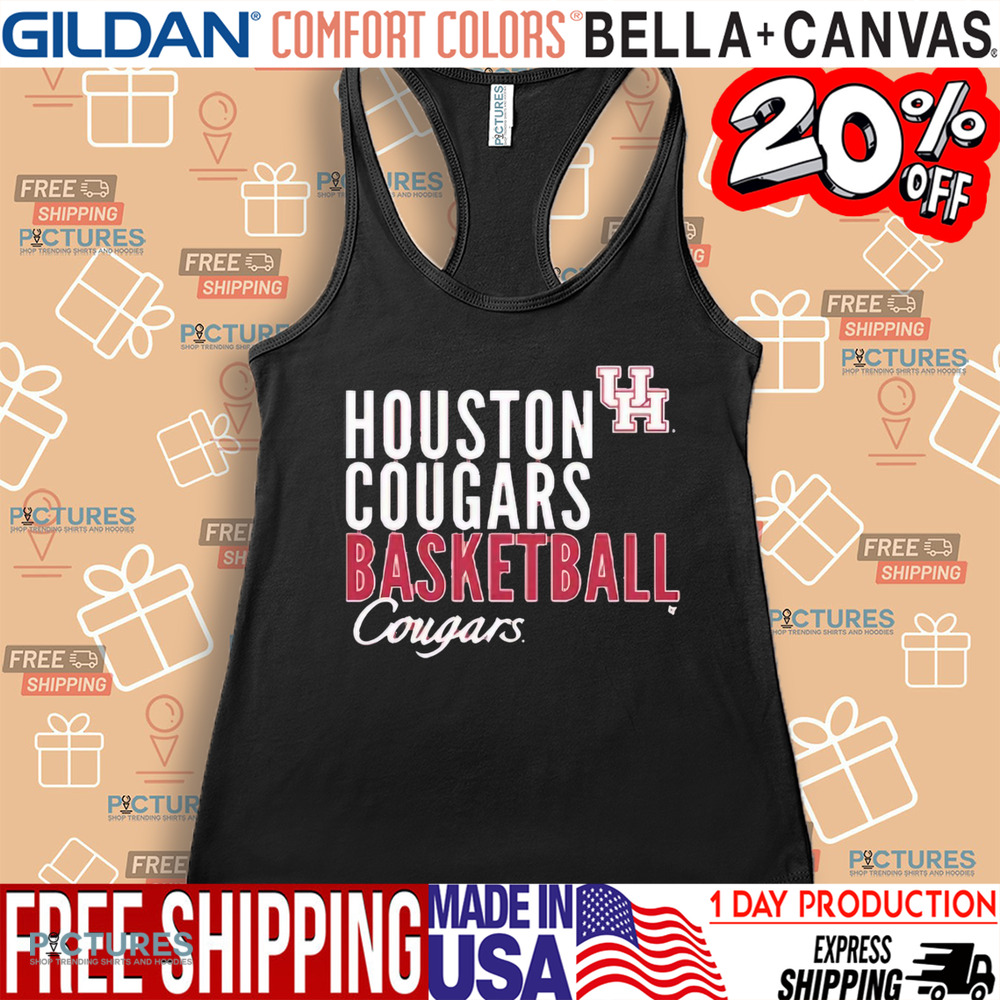 Houston Cougars Basketball Cougars Text Overlay Shirt Houston Cougars Basketball Cougars Text Overlay Shirt