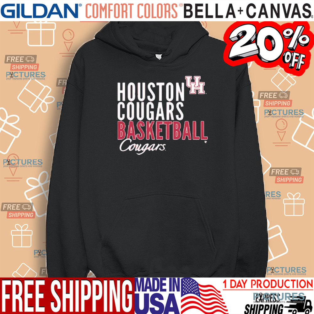 Houston Cougars Basketball Cougars Text Overlay Shirt Houston Cougars Basketball Cougars Text Overlay Shirt