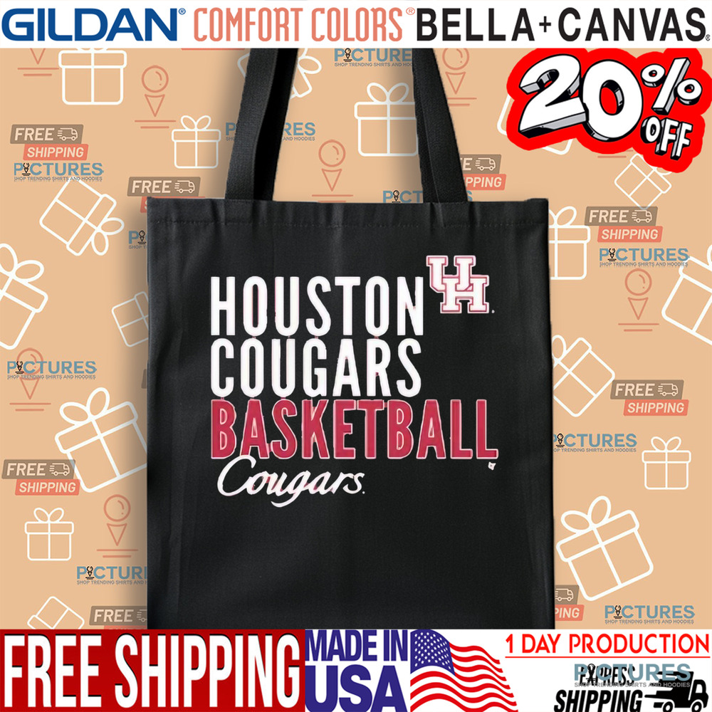 Houston Cougars Basketball Cougars Text Overlay Shirt Houston Cougars Basketball Cougars Text Overlay Shirt