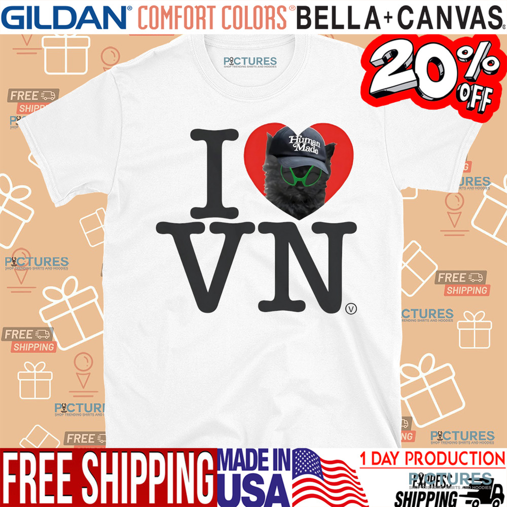 I Love VN human made black cat shirt