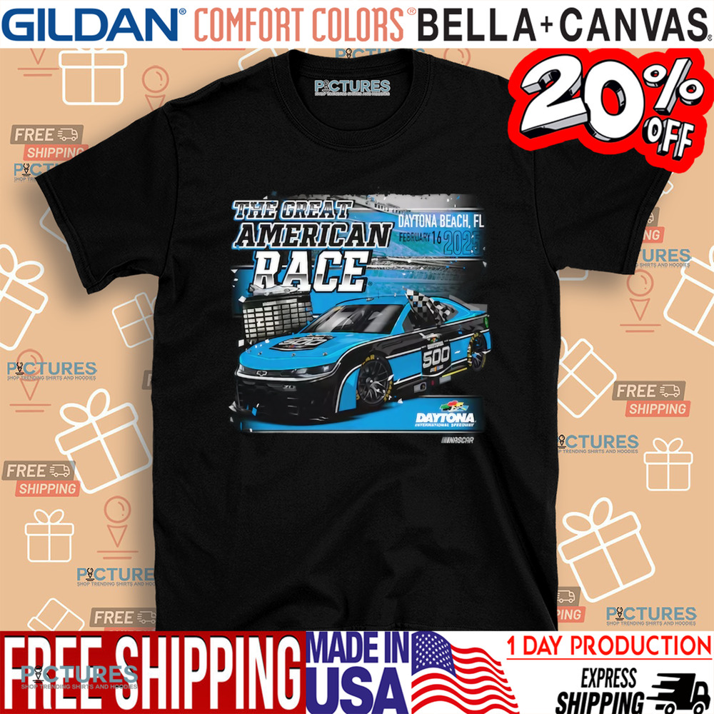 International Speedway Checkered Flag Sports Black 2025 Daytona 500 Graphic Shirt