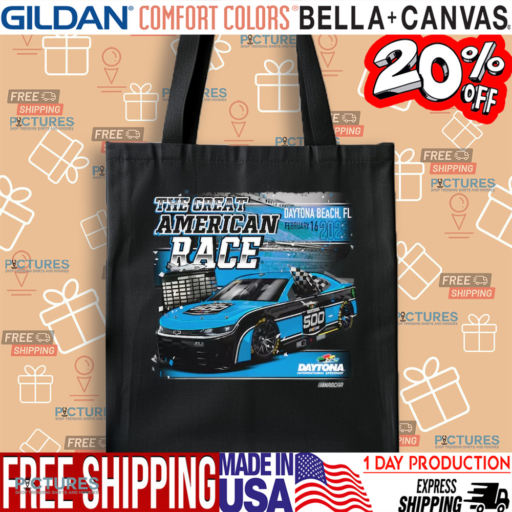 International Speedway Checkered Flag Sports Black 2025 Daytona 500 Graphic Shirt