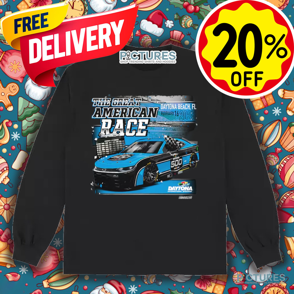 International Speedway Checkered Flag Sports Black 2025 Daytona 500 Graphic Shirt