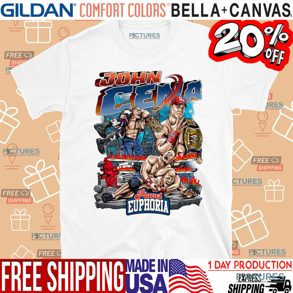 John Cena WWE cartoon graphic shirt