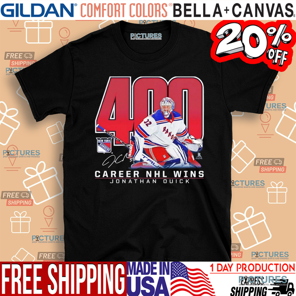 Jonathan Quick New York Rangers 400 Career Wins shirt