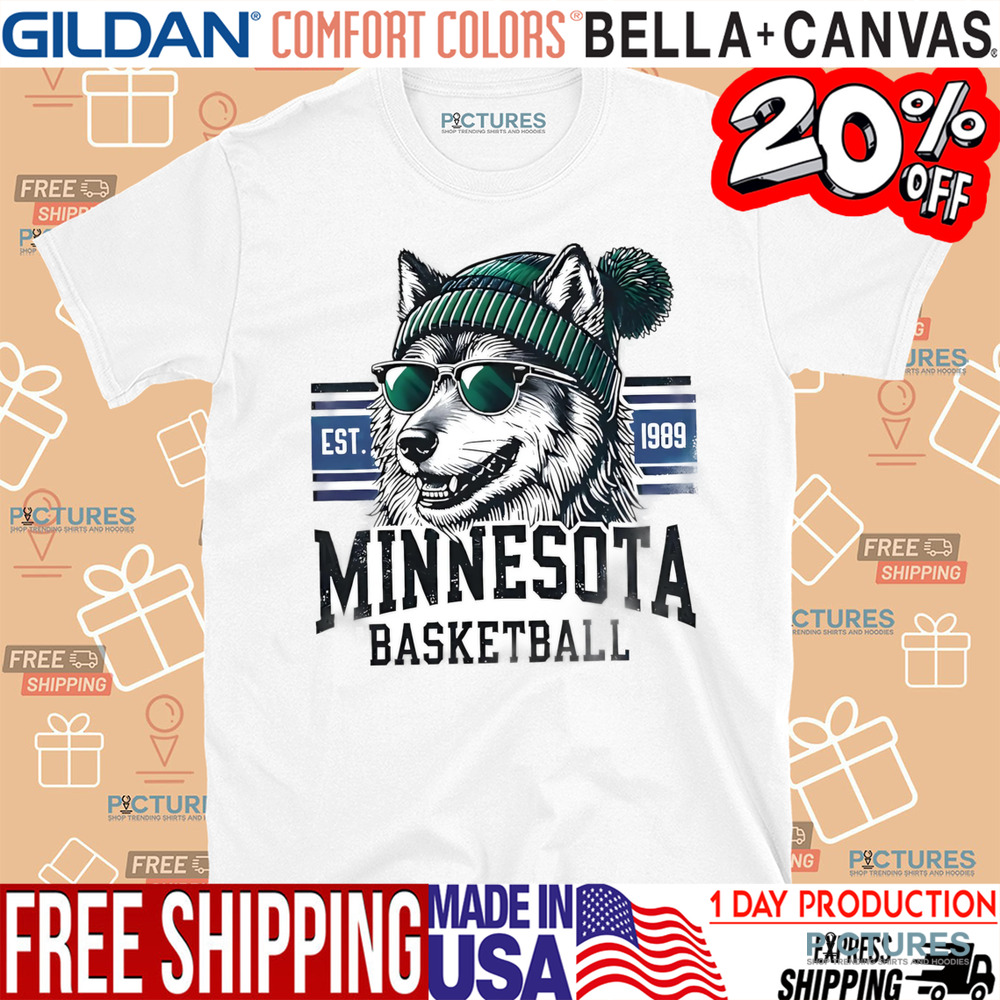 Minnesota Basketball Est. 1989 Cool mascot wears glasses shirt