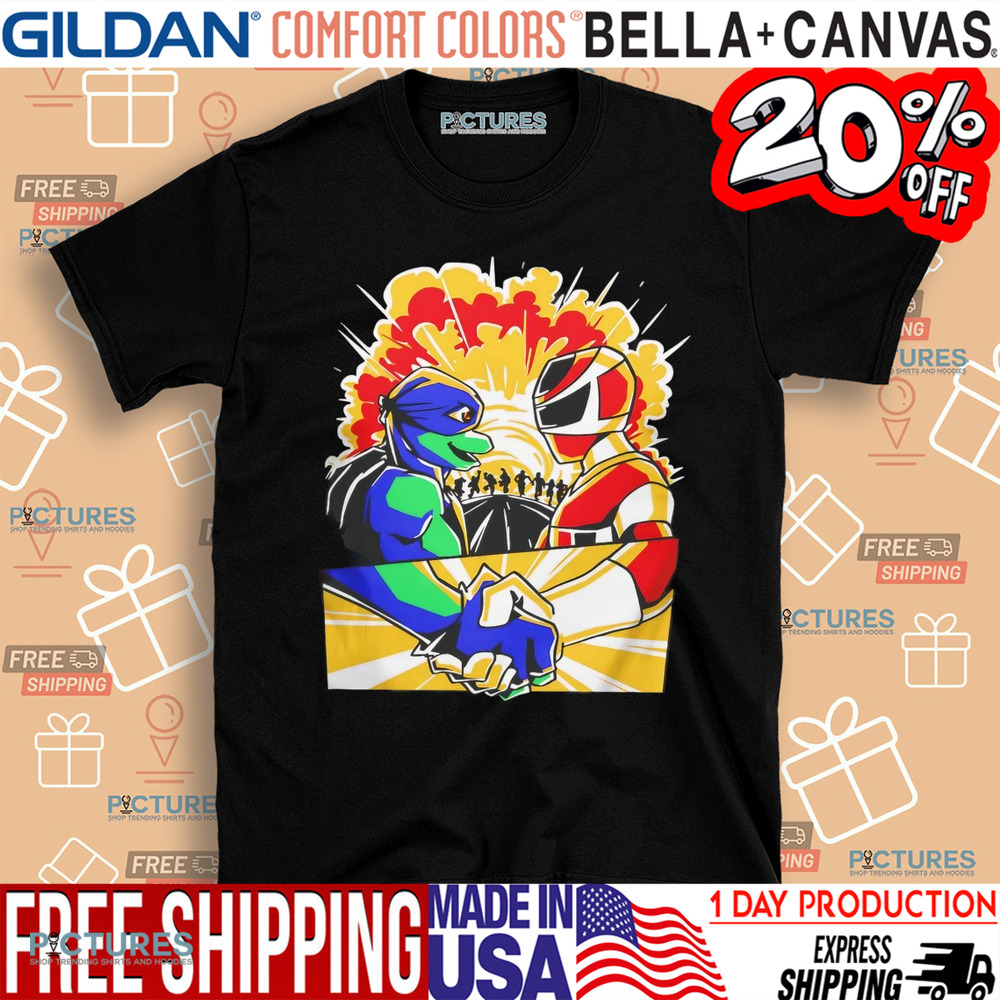 Mutant power team Teenage Mutant Ninja Turtles and Mighty Morphin Power Rangers teamed up shirt