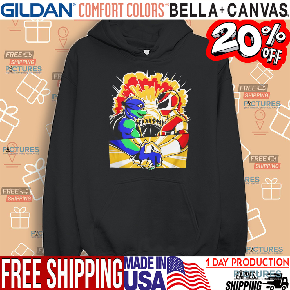 Mutant power team Teenage Mutant Ninja Turtles and Mighty Morphin Power Rangers teamed up shirt