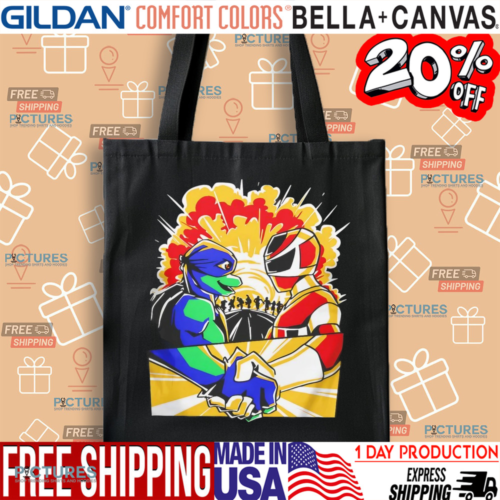 Mutant power team Teenage Mutant Ninja Turtles and Mighty Morphin Power Rangers teamed up shirt