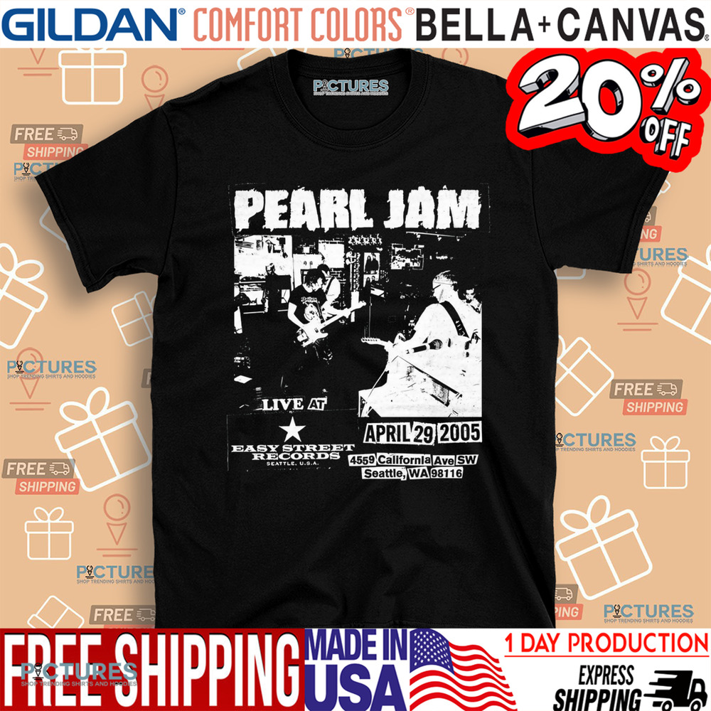 Pearl Jam 20th Anniversary Show At Easy Street Record On April 29 2025 Shirt
