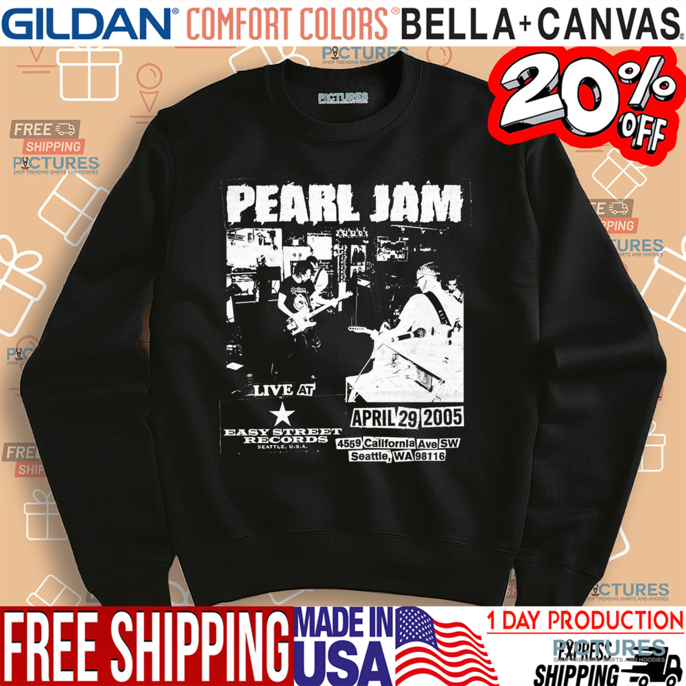Pearl Jam 20th Anniversary Show At Easy Street Record On April 29 2025 Shirt