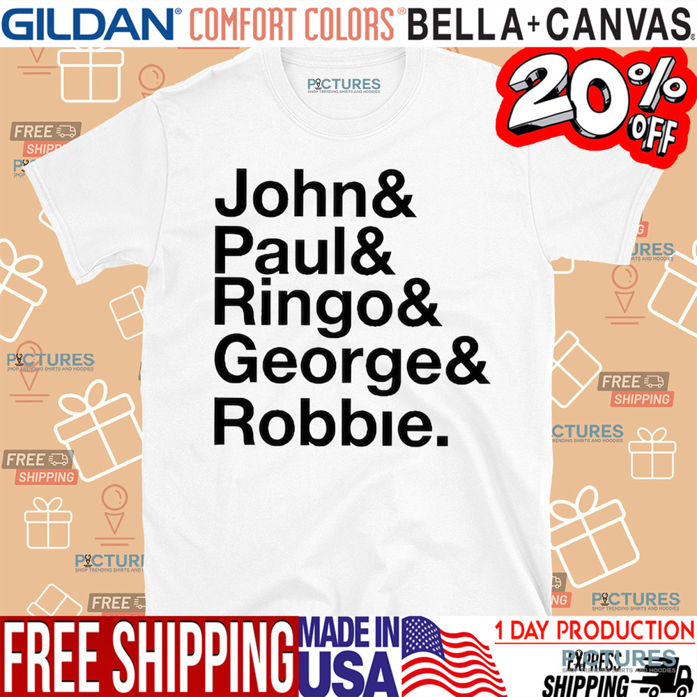 Robbie Williams Wearing John Paul Ringo George Robbie 2025 Shirt