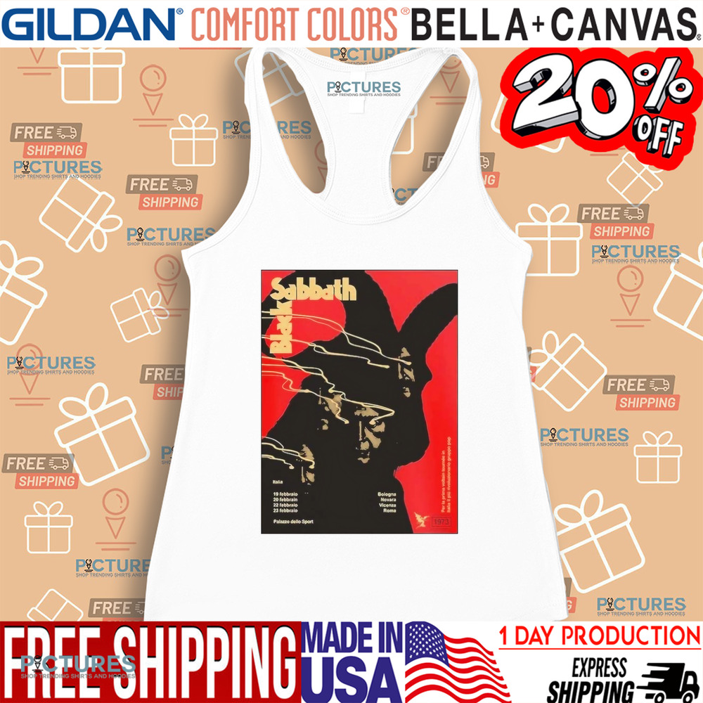 Sabbath 1973 Poster Commemorating The 50th Anniversary Of Black Sabbaths Iconic First Shows In Italy Shirt