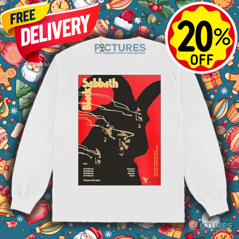 Sabbath 1973 Poster Commemorating The 50th Anniversary Of Black Sabbaths Iconic First Shows In Italy Shirt