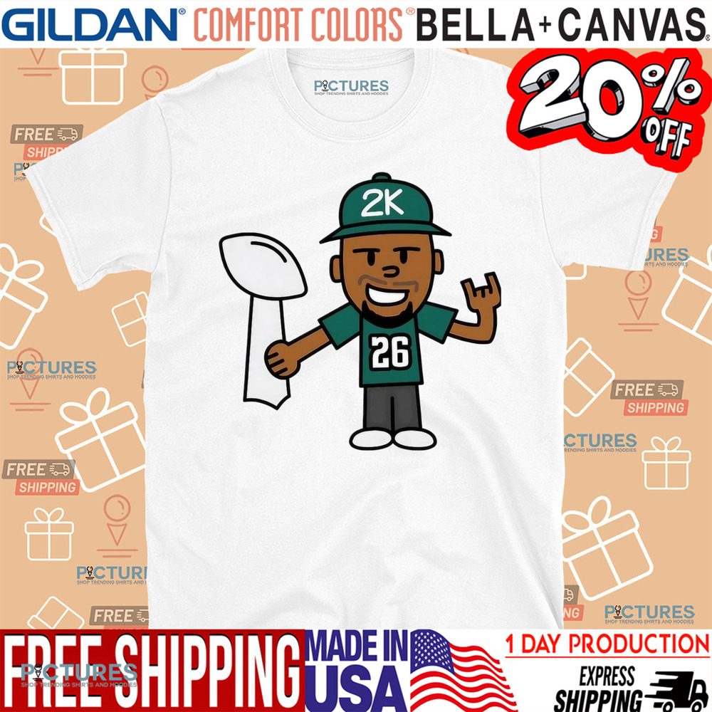 Saquon Barkley 26 Philadelphia Eagles Super Bowl Trophy Cartoon shirt