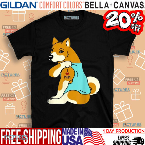 Shiba Inu I Love Mom Tattoo Dog Lover Shirt