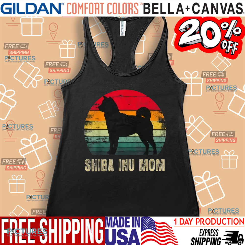 Shiba Inu Mom Retro Sunset Silhouette Shirt Shiba Inu Mom Retro Sunset Silhouette Shirt
