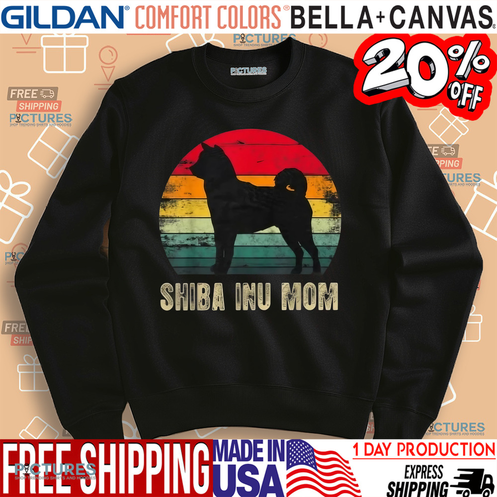 Shiba Inu Mom Retro Sunset Silhouette Shirt Shiba Inu Mom Retro Sunset Silhouette Shirt
