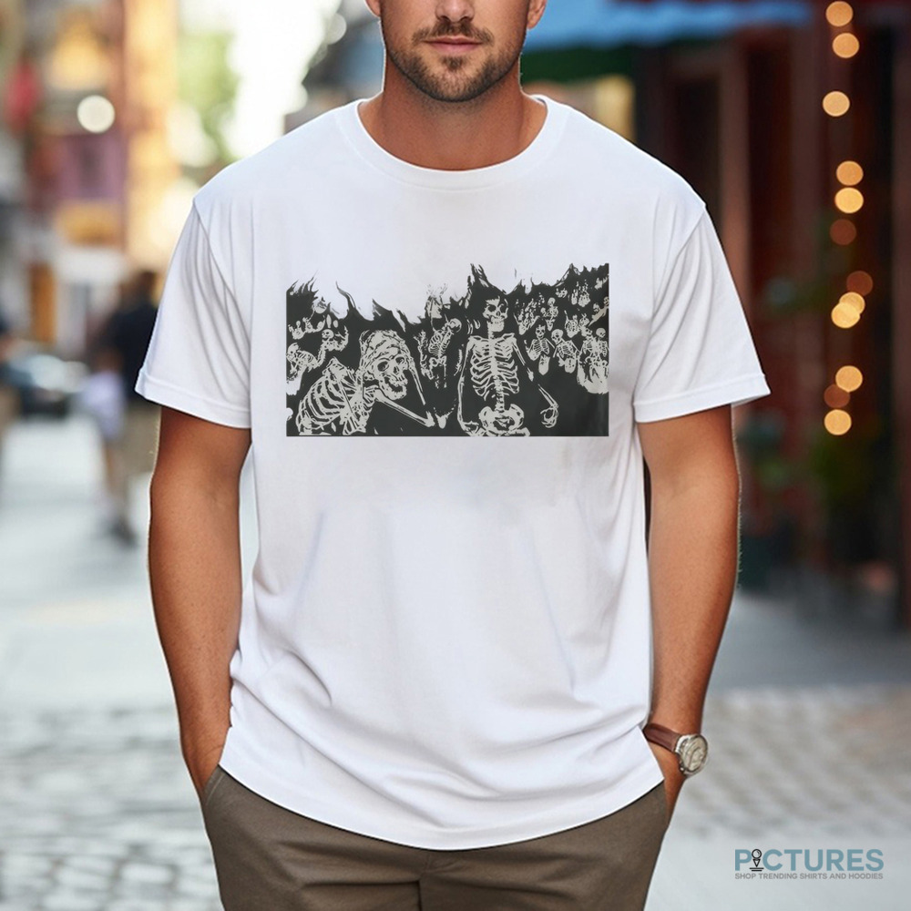 Skeletons On Fire Vintage 90s Graphic Shirt