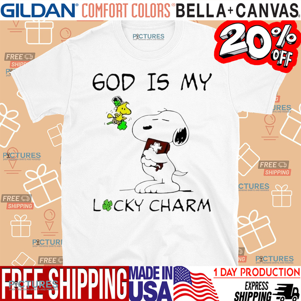 Snoopy and Woodstock St. Patrick’s Day God is my lucky charm shirt