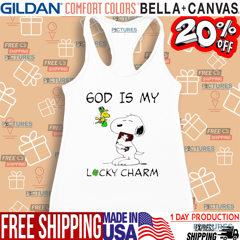 Snoopy and Woodstock St. Patrick’s Day God is my lucky charm shirt