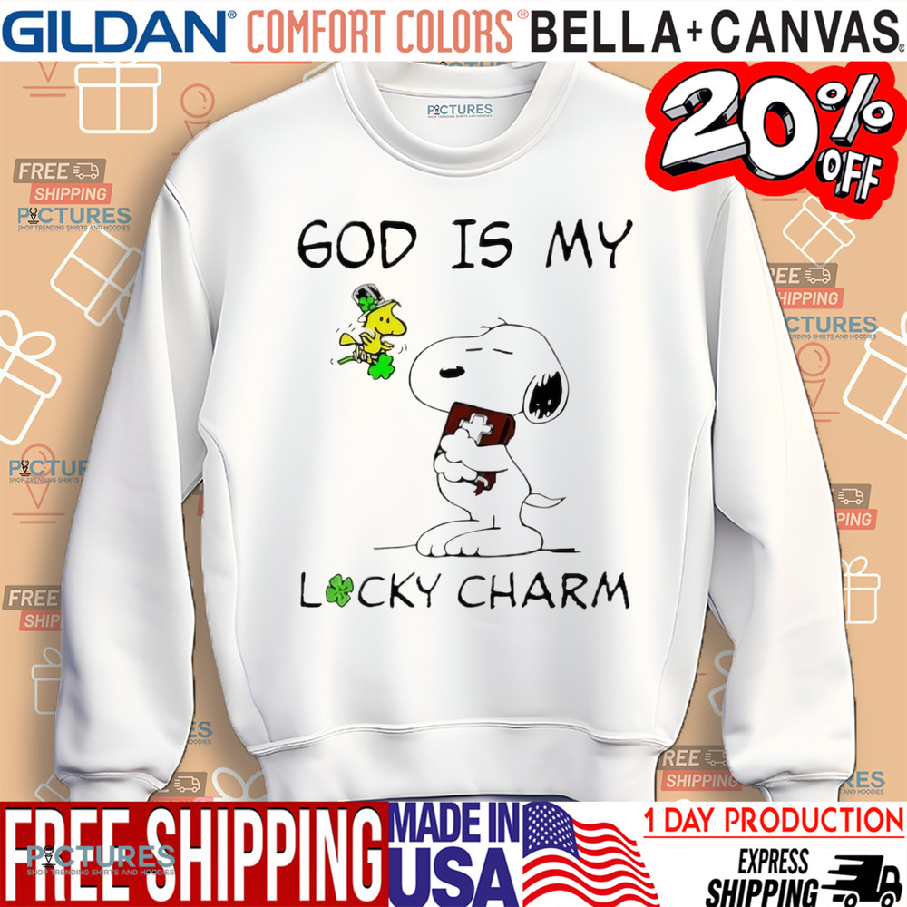 Snoopy and Woodstock St. Patrick’s Day God is my lucky charm shirt
