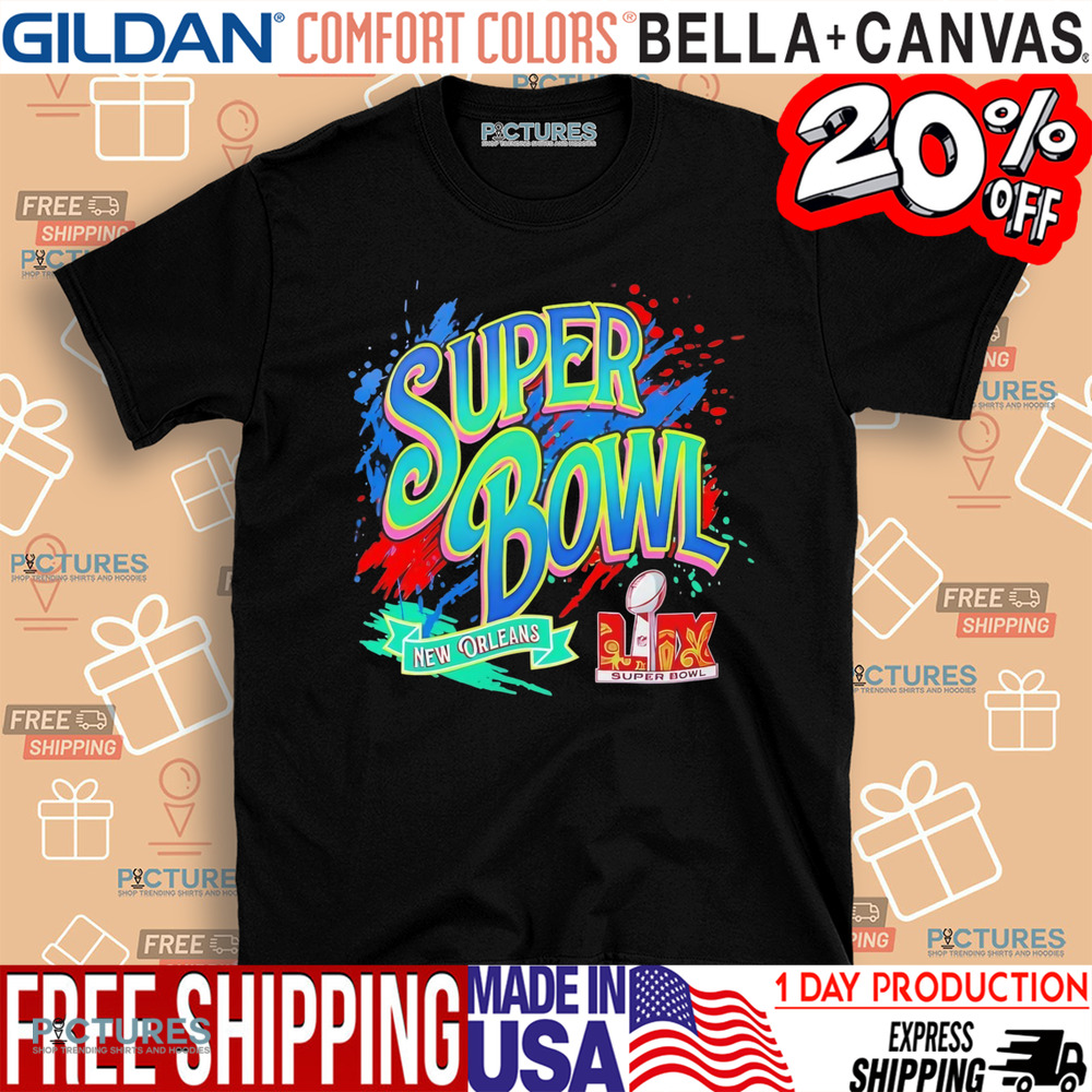 Super Bowl LIX New Orleans graphic paint shirt