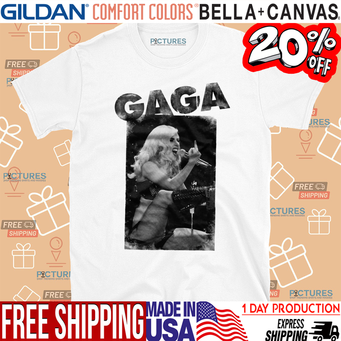 Lady Gaga Singer Middle Finger Shirt
