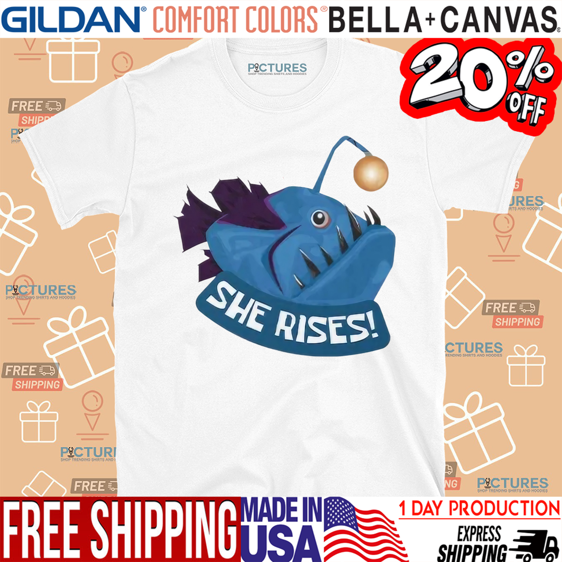 She Rises Anglerfish shirt
