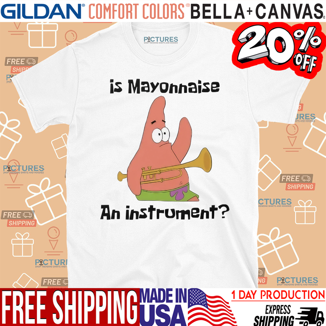 Patrick Star SpongeBob SquarePants Is Mayonnaise An Instrument Shirt