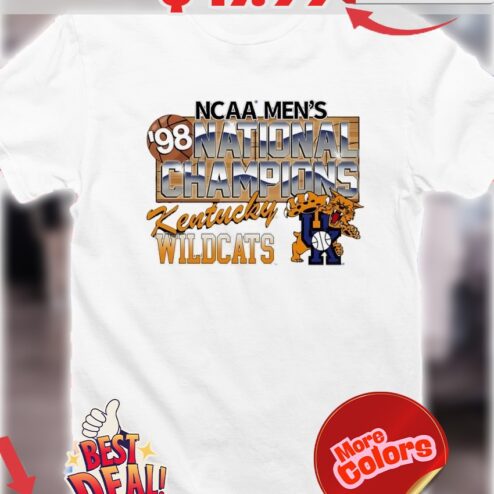 1998 NCAA Kentucky Wildcats NCAA Men’s Basketball National Champions Mascot shirt