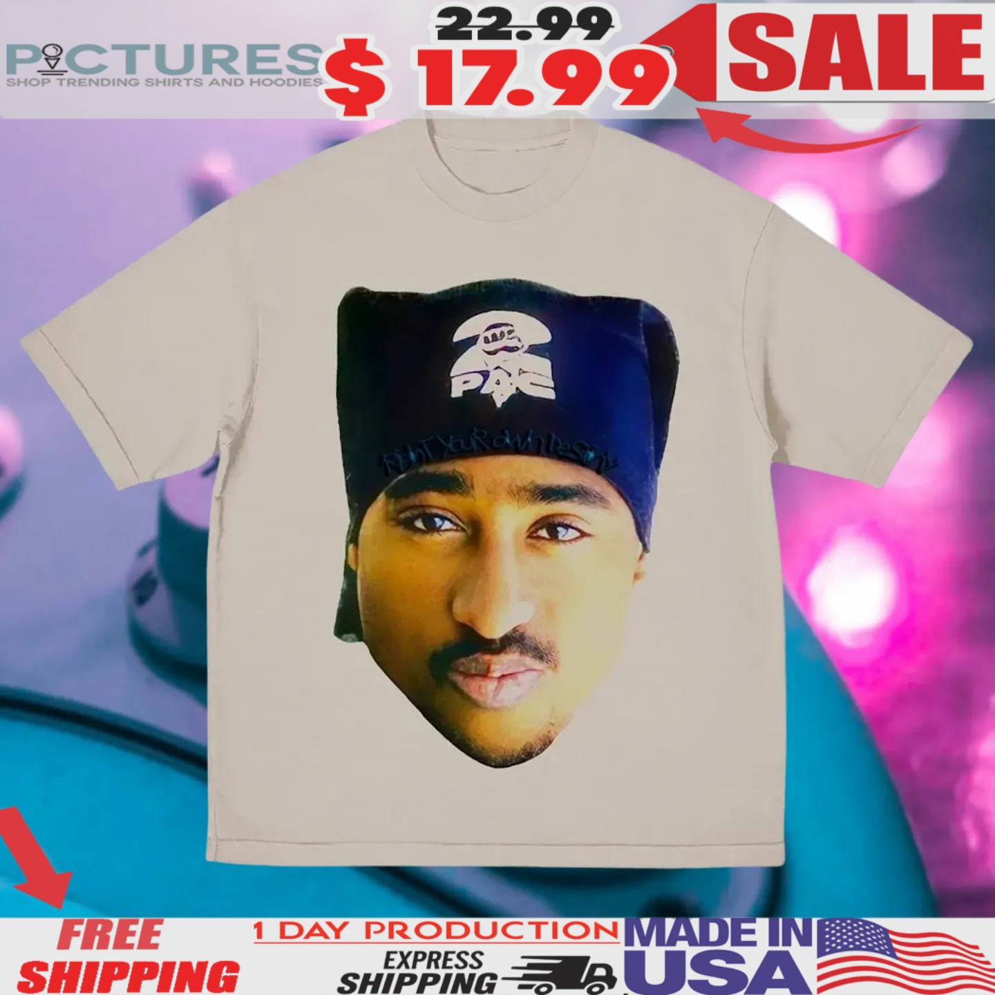 2pac Rapper Big Face Shirt