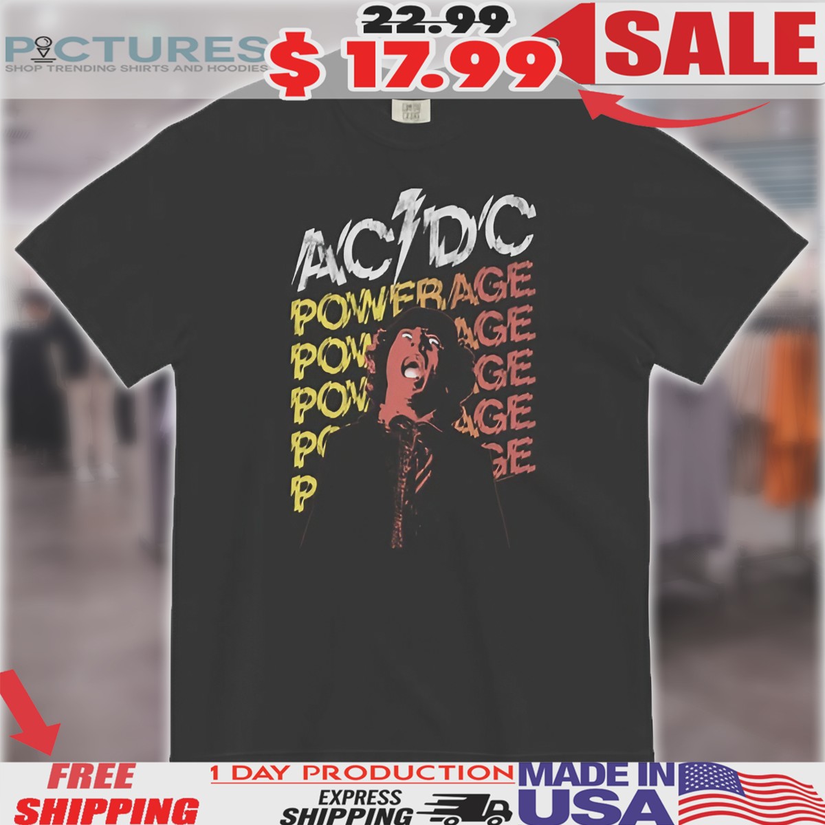 AC DC Powerage Angus 2025 Tour Shirt