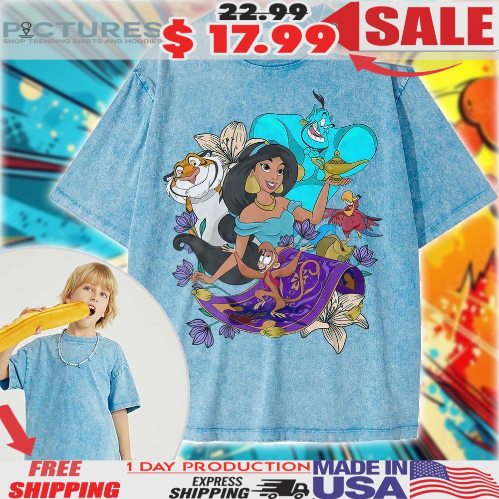 Aladdin Jasmine Magic Carpet Animated Kids Vintage Shirt