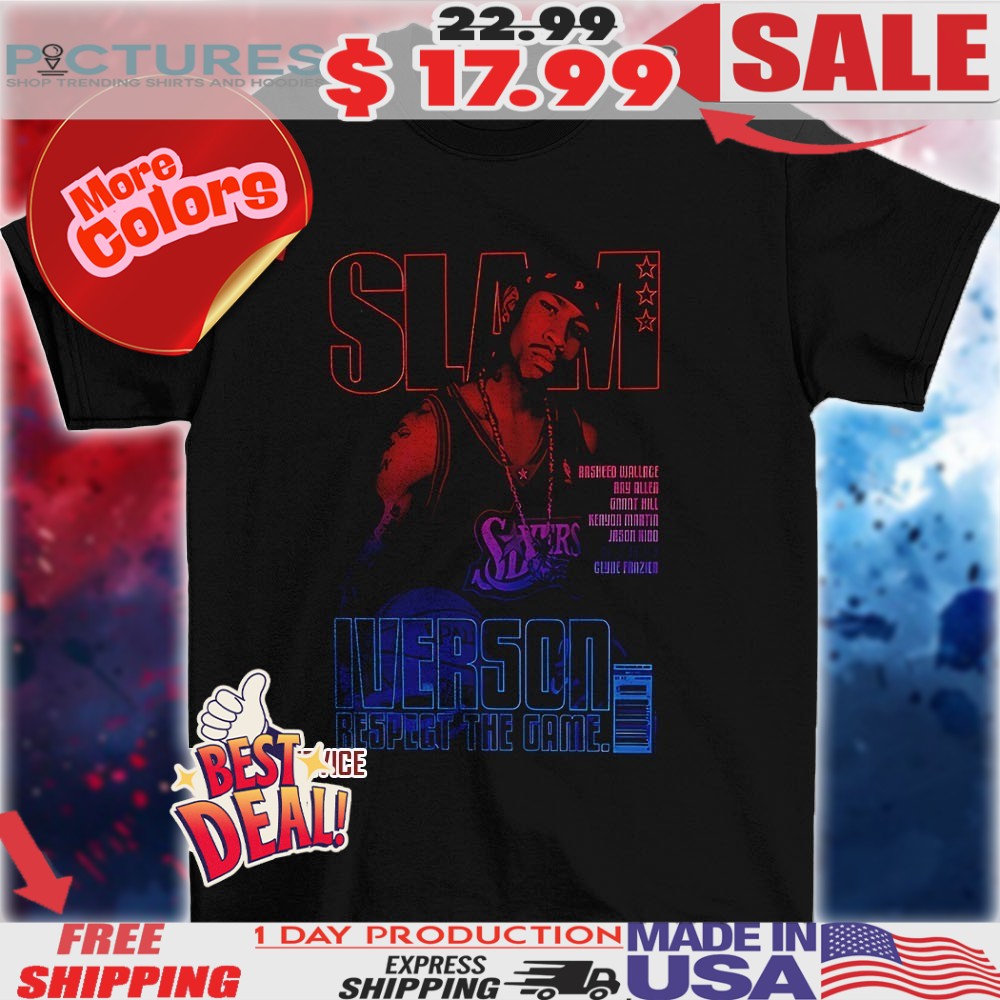 Allen Iverson Philadelphia 76ers SLAM Gradient Streetwear shirt