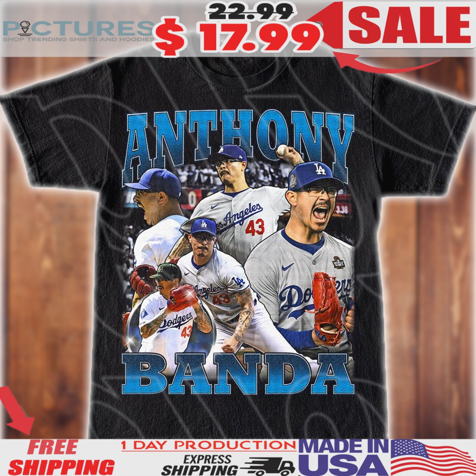 Anthony Banda 43 Baseball Pitcher Dodgers Los Angeles Vintage Bootleg Style Shirt