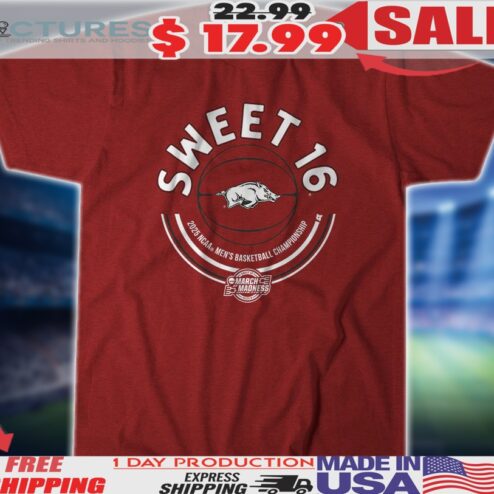 Arkansas Razorbacks Basketball Sweet Sixteen 2025 NCAA Men's Basketball Championship Shirt