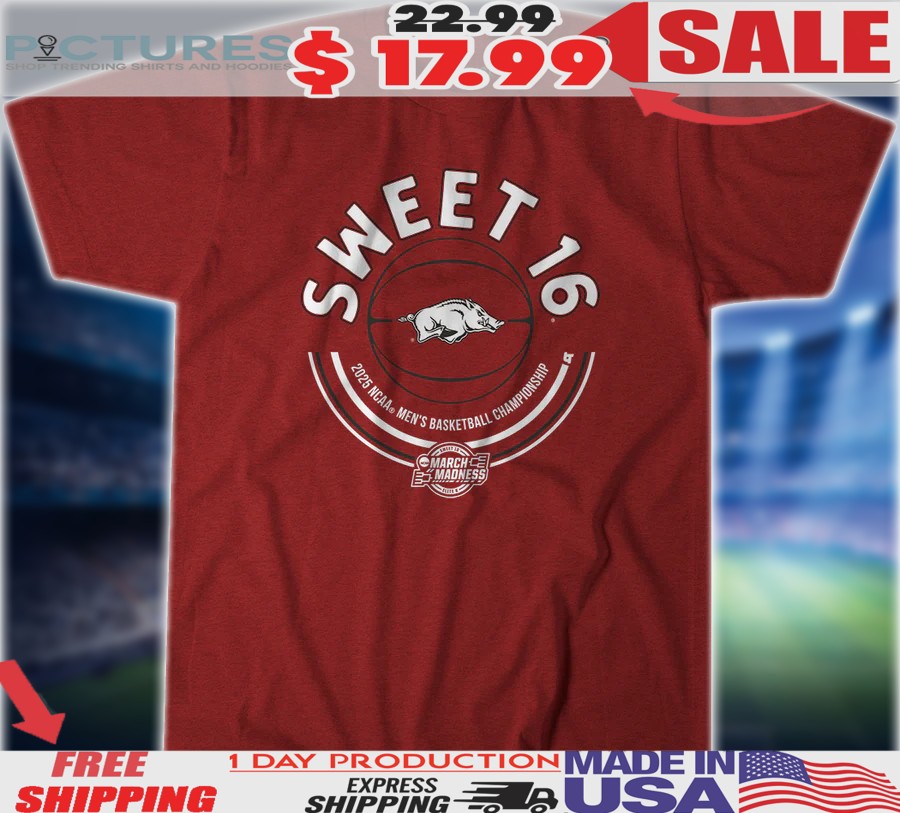Arkansas Razorbacks Basketball Sweet Sixteen 2025 NCAA Men's Basketball Championship Shirt