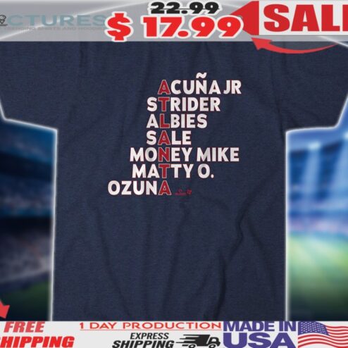Atlanta Braves Baseball Names Acuna Jr Strider Albies Sale Money Mike Matty O Ozuna 2025 Shirt