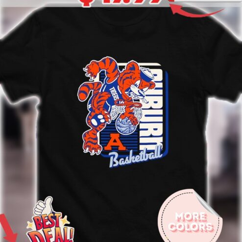 Auburn Tigers Basketball mascot dunk 2025 shirt