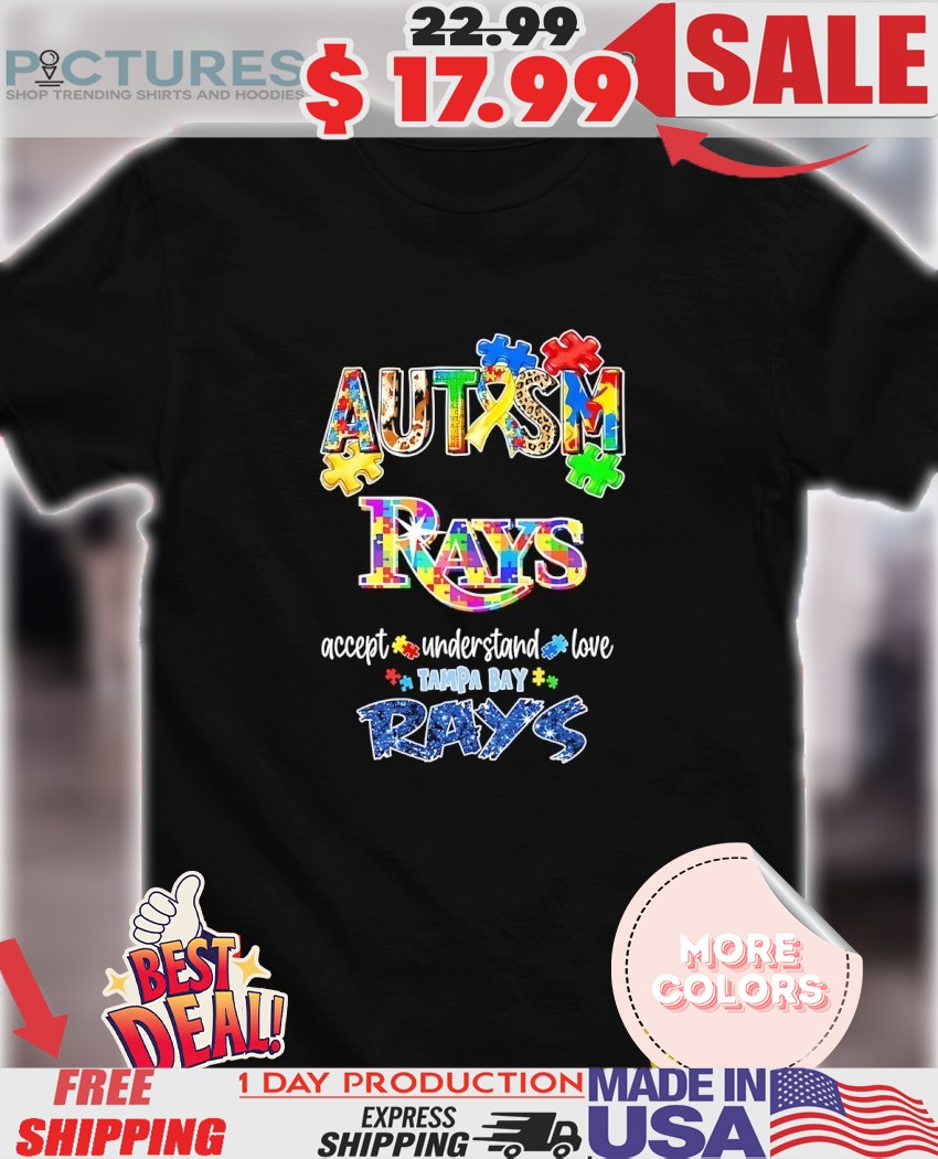 Autism Rays Accept Understand Love Tampa Bay Rays Puzzle Piece Shirt