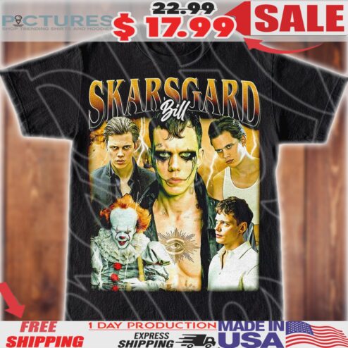Bill Skarsgard Actor Vintage Bootleg Style Shirt