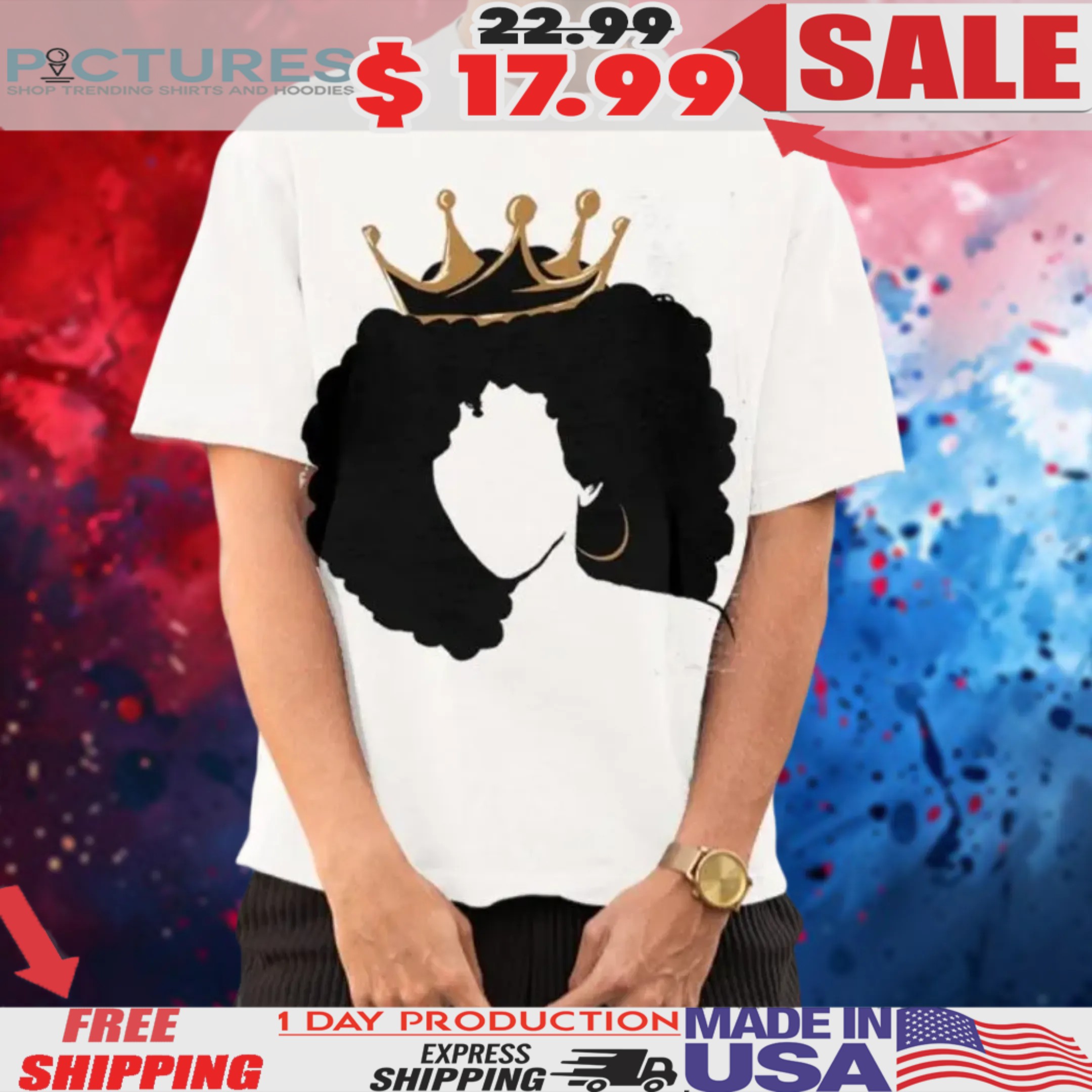 Black Queen With Crown Silhouette Shirt